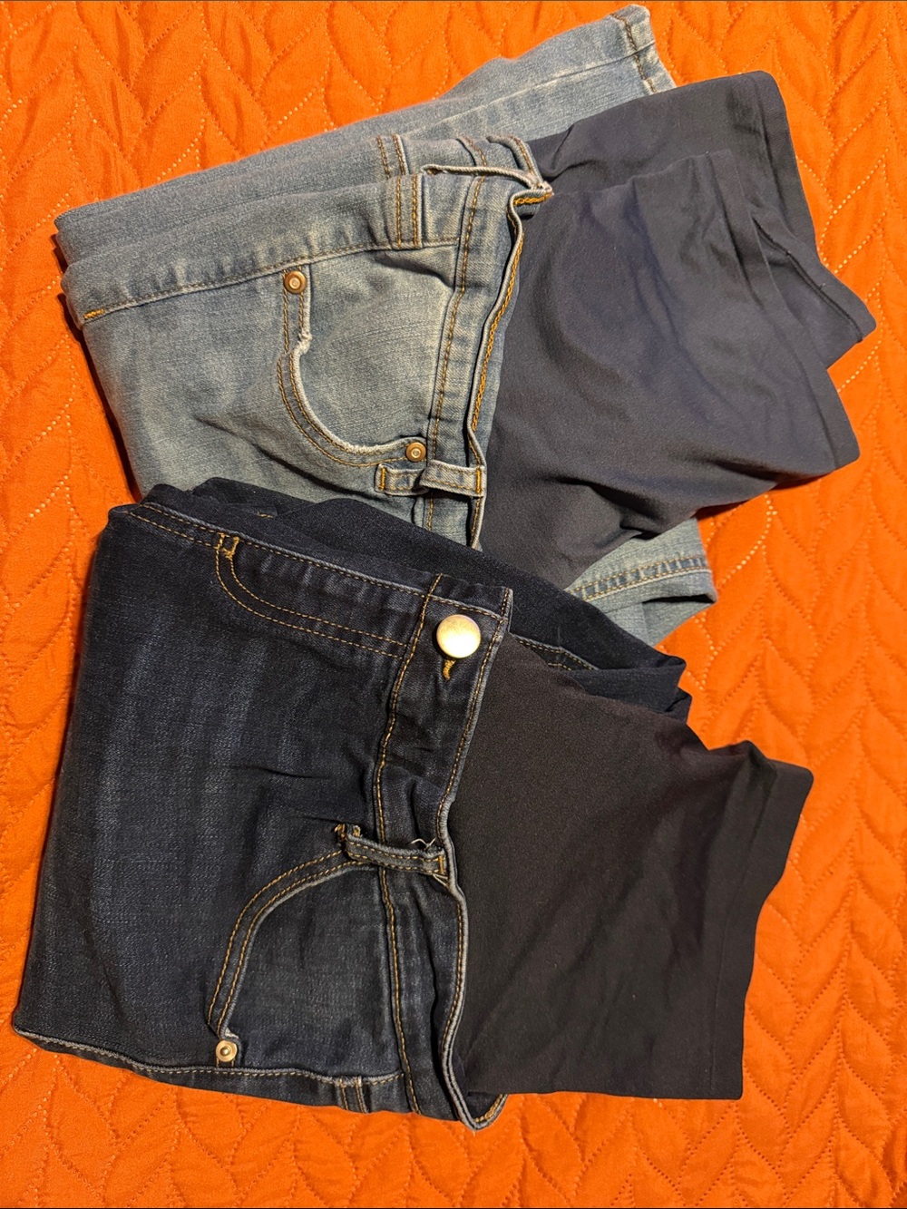 Time and Tru High-Rise Jeans in Dark Blue and Light Blue - 2 pair